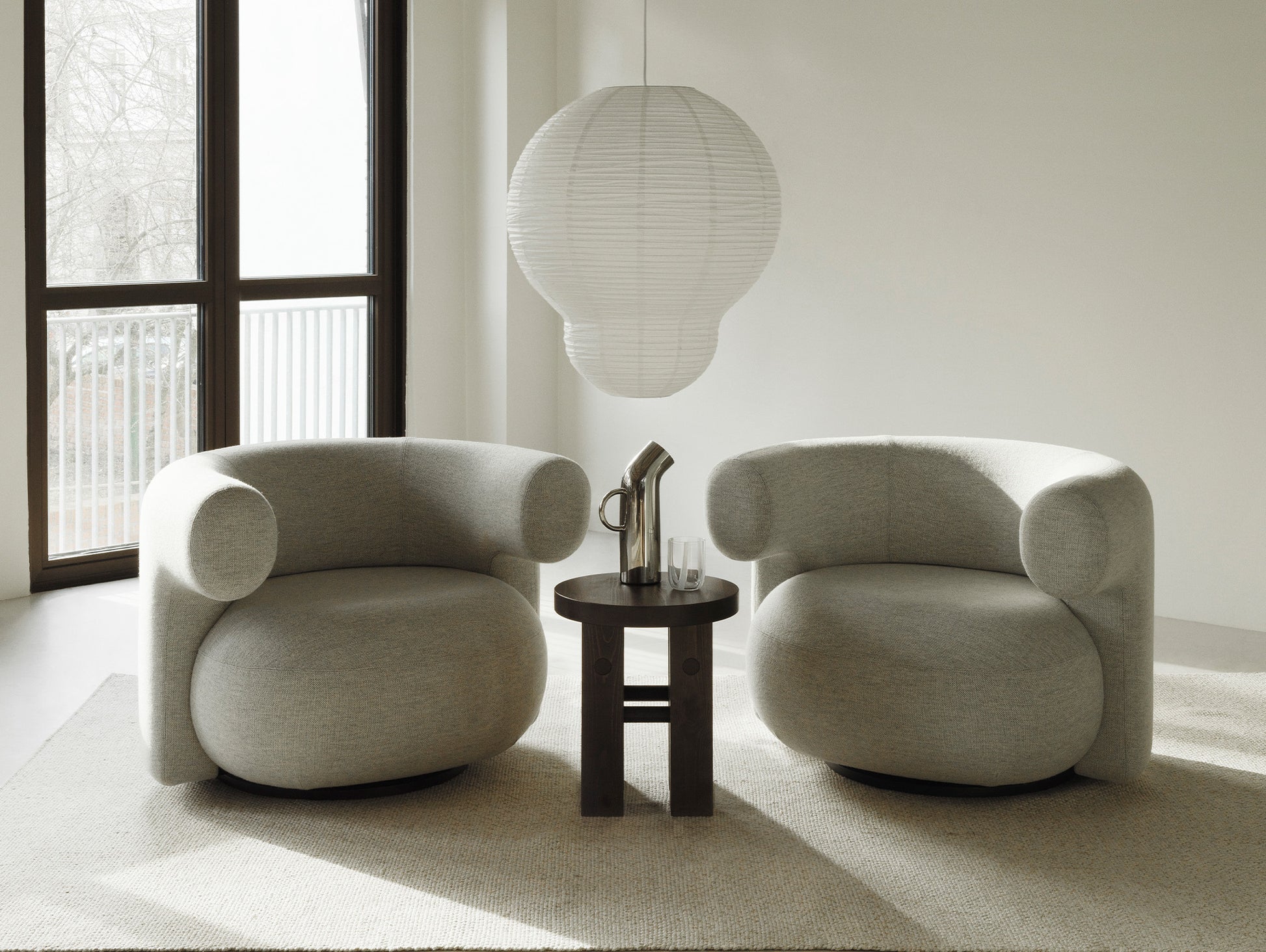 Burra Lounge Chair by Normann Copenhagen - Swivel Base with Return / Hallingdal 65 110