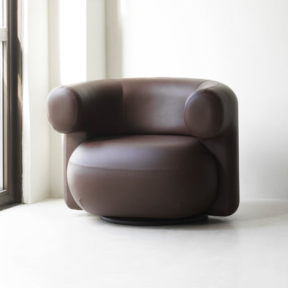 Burra Lounge Chair by Normann Copenhagen - Swivel Base with Return / Ultra Leather 41589