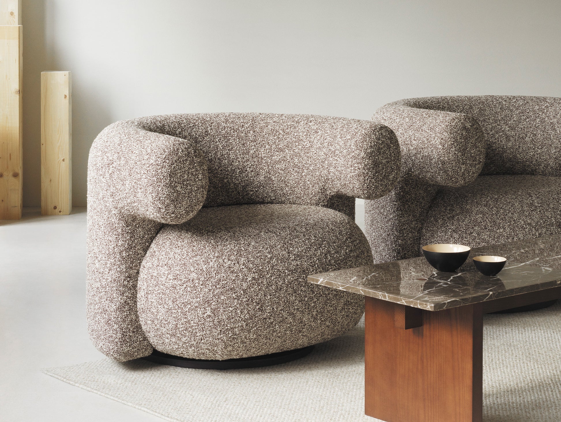 Burra Lounge Chair by Normann Copenhagen - Swivel Base with Return / Zero 011