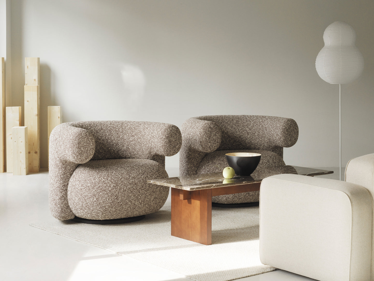Burra Lounge Chair by Normann Copenhagen - Swivel Base with Return / Zero 011