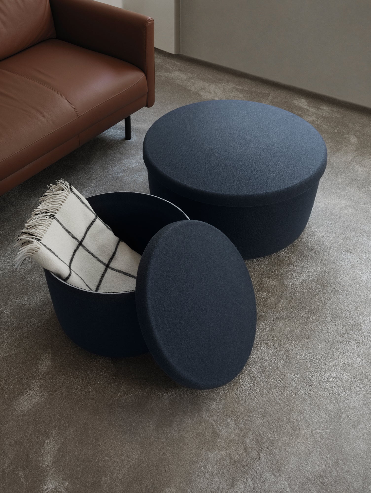 Hide Storage Pouf by Normann Copenhagen - Steel Blue