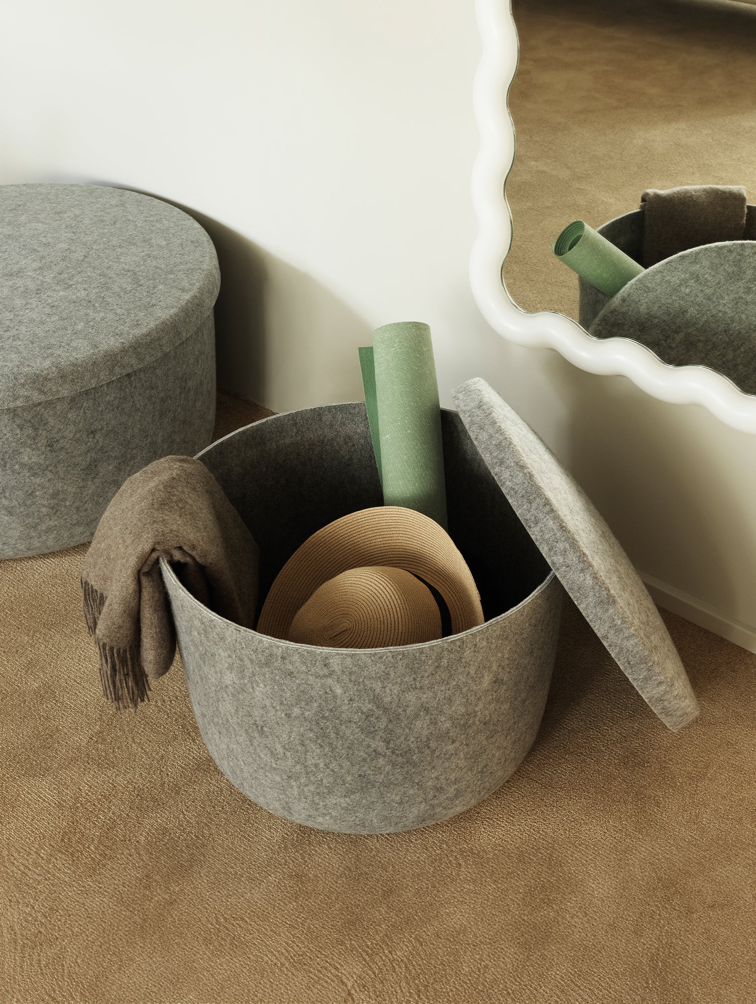 Hide Storage Pouf by Normann Copenhagen - Small / Grey