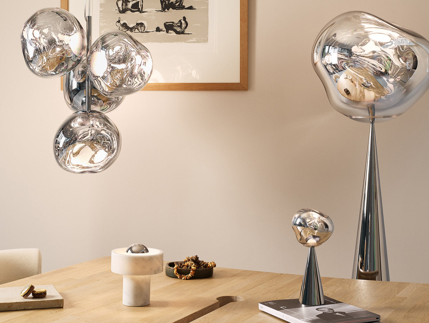 Stone LED Portable Lamp by Tom Dixon - Silver