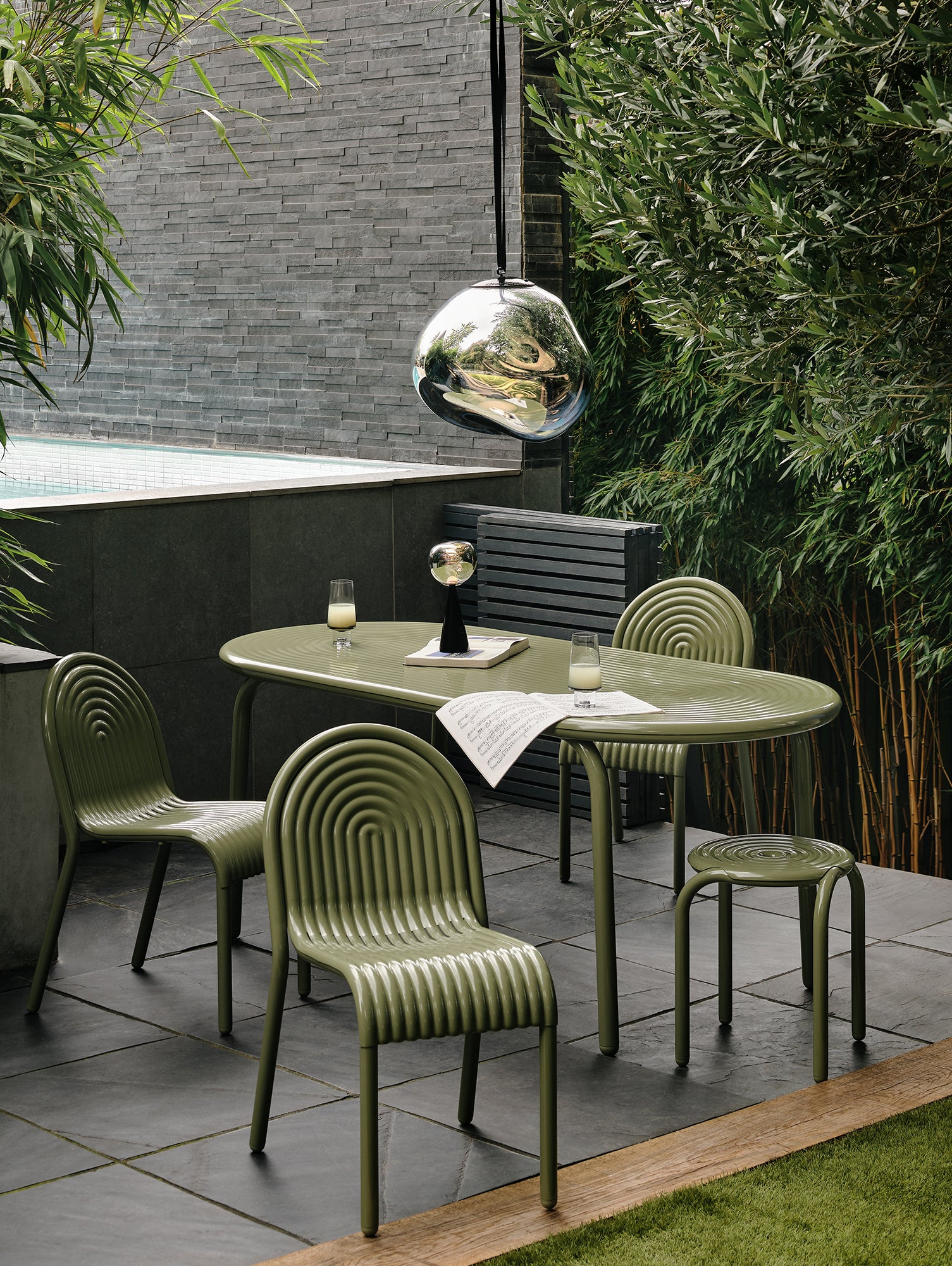 Groove Side Chair by Tom Dixon - Moss