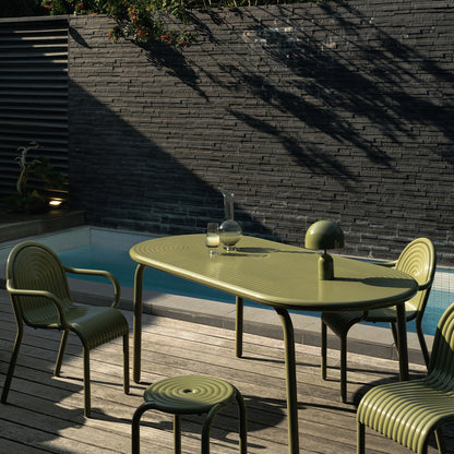 Groove Obround Table by Tom Dixon - Moss