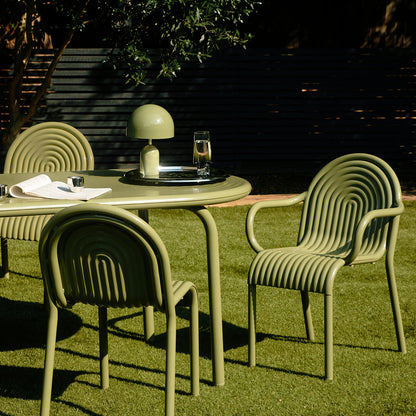 Groove Obround Table by Tom Dixon - Moss