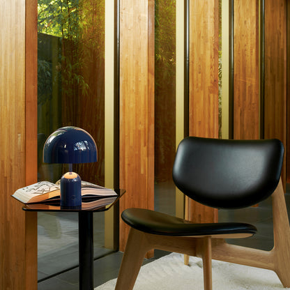 Slab Lounge Chair by Tom Dixon - Natural Oak / Leather Black