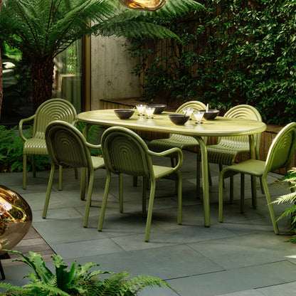 Groove Obround Table by Tom Dixon - Moss