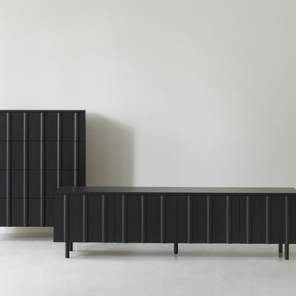 Rib Sideboard by Normann Copenhagen - Low / Black Painted Oak Veneer