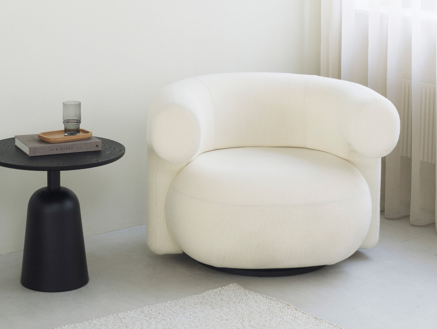 Burra Lounge Chair by Normann Copenhagen - Swivel Base with Return / Hallingdal 65 100