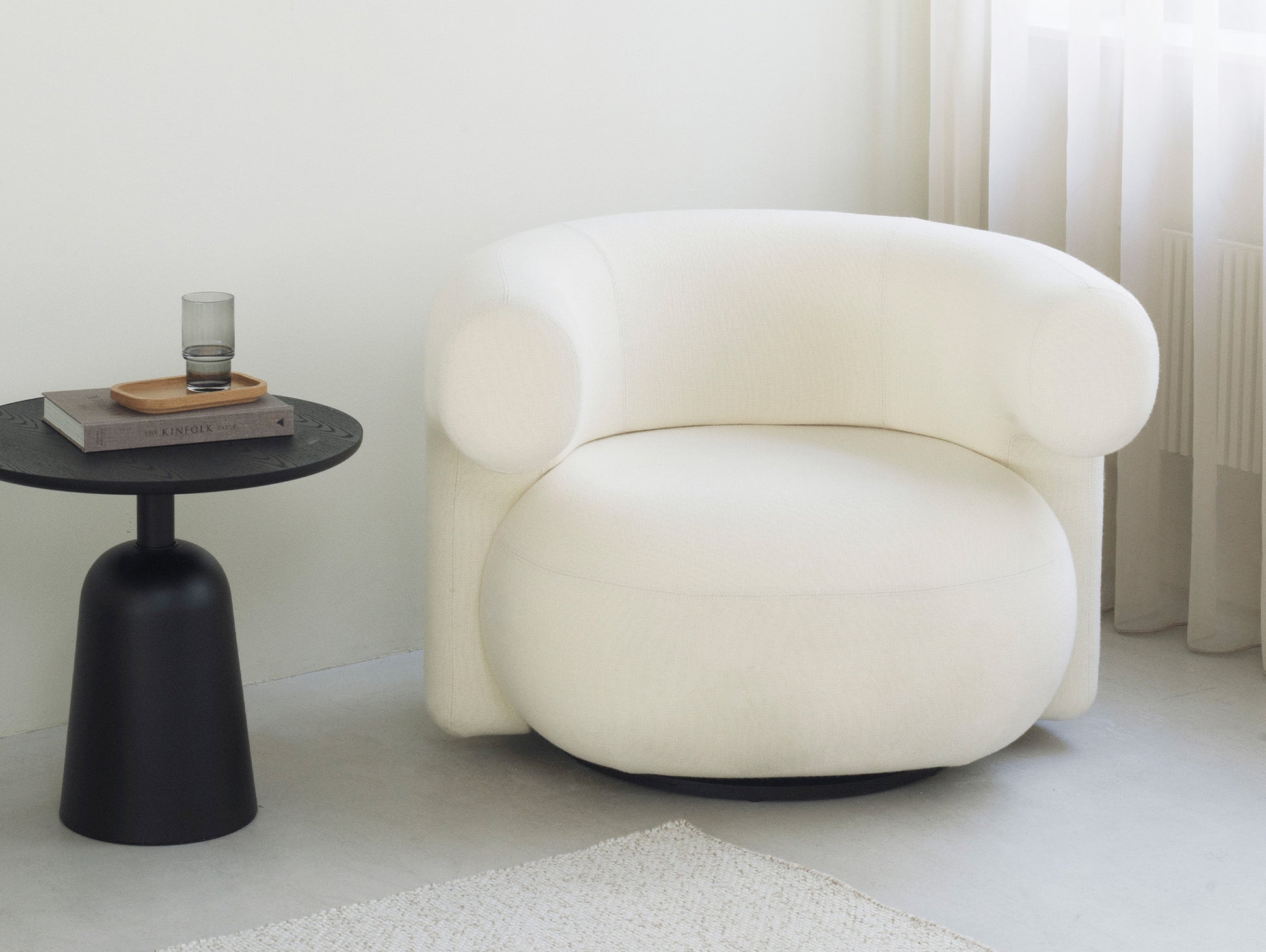 Burra Lounge Chair by Normann Copenhagen - Swivel Base with Return / Hallingdal 65 100