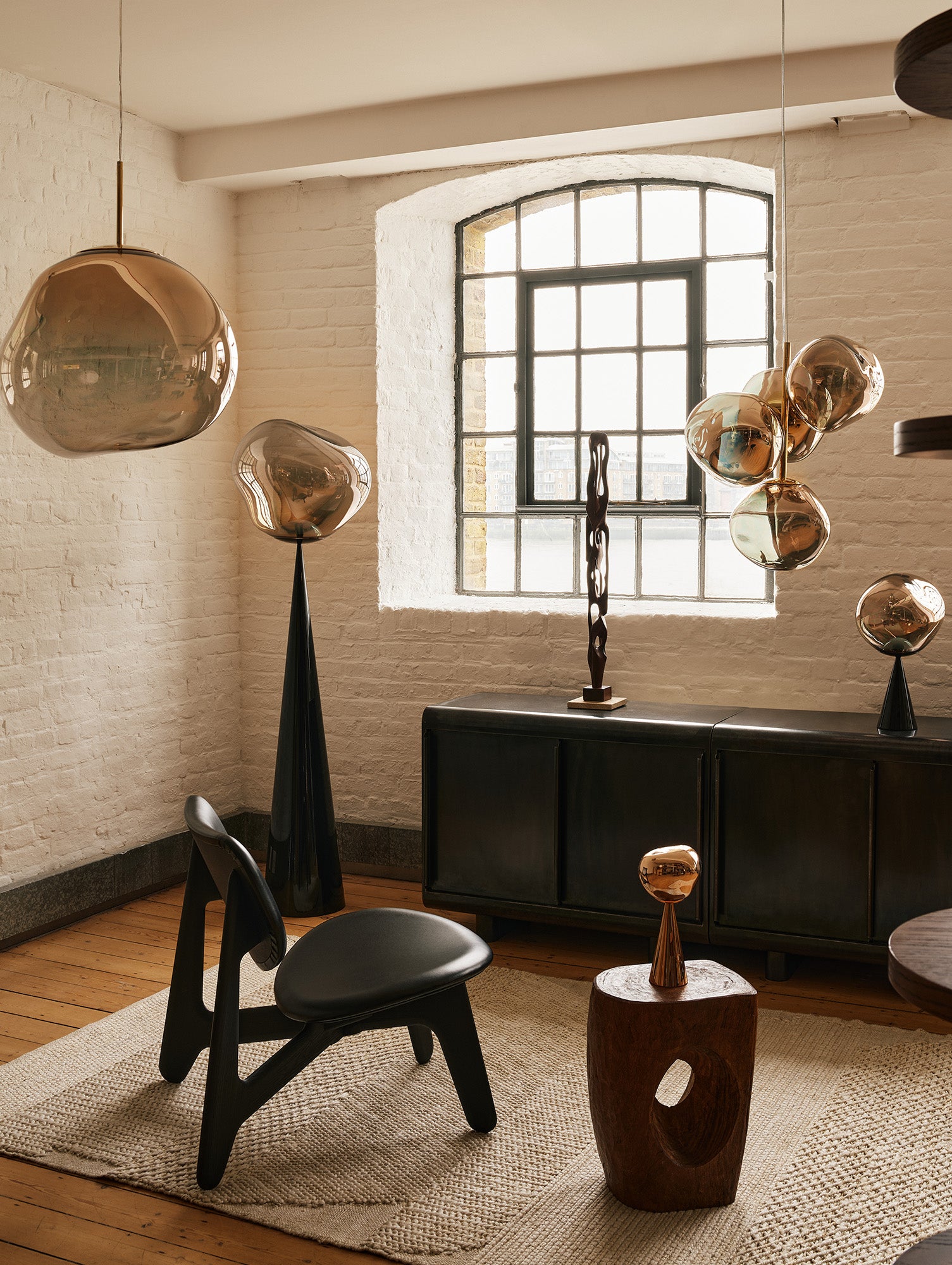 Melt LED Cone Fat Floor Lamp by Tom Dixon- Black / Bronze