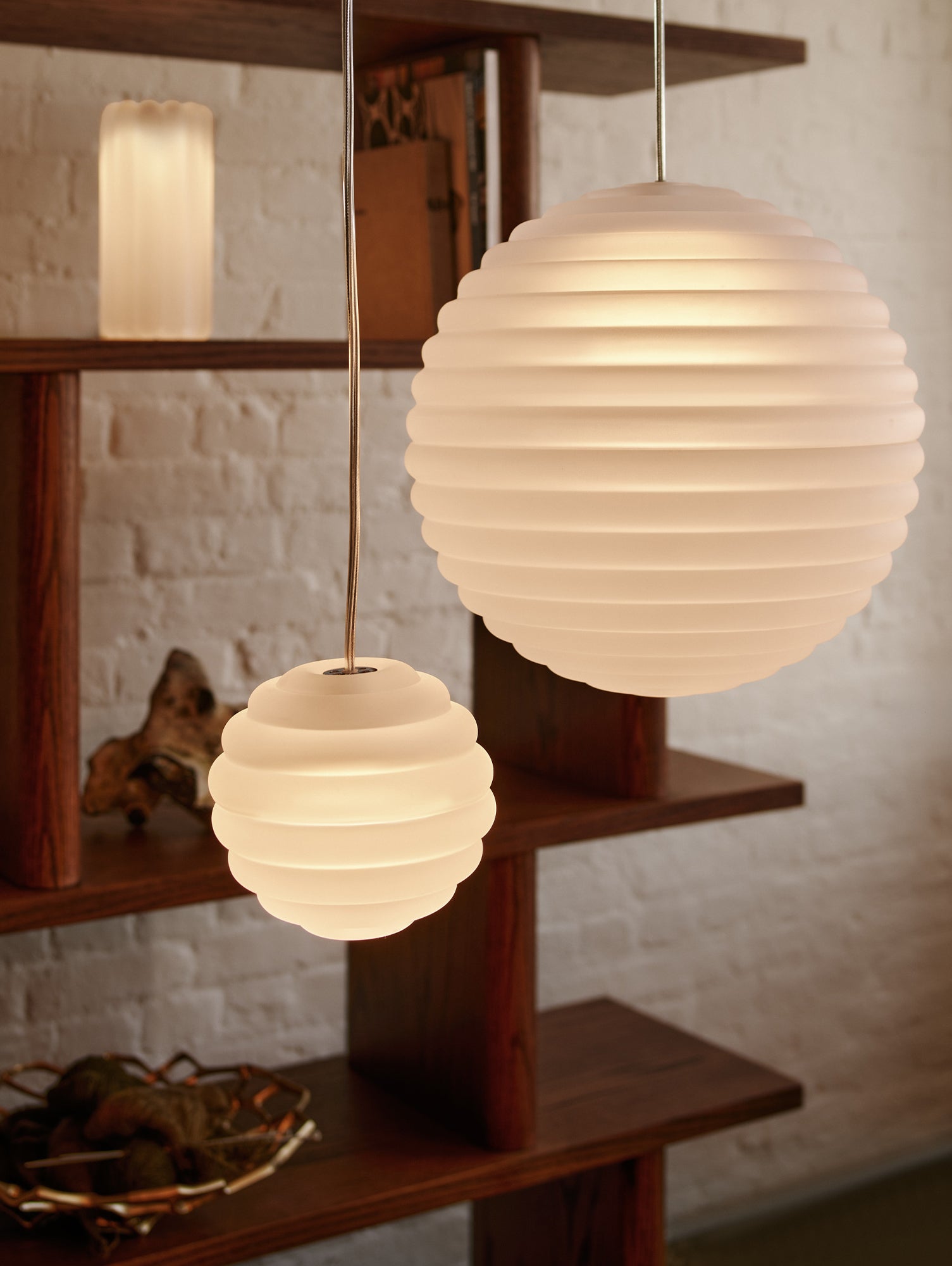 Press Sphere LED Pendant Light (Frosted) by Tom Dixon