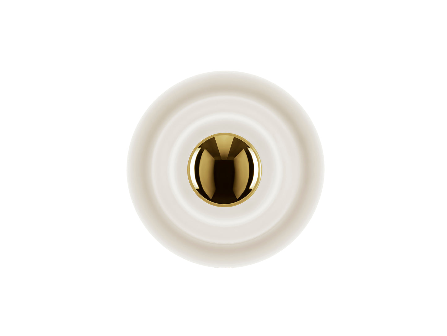 Press Mini Surface LED Wall Lamp (Frosted) by Tom Dixon - Gold Cap