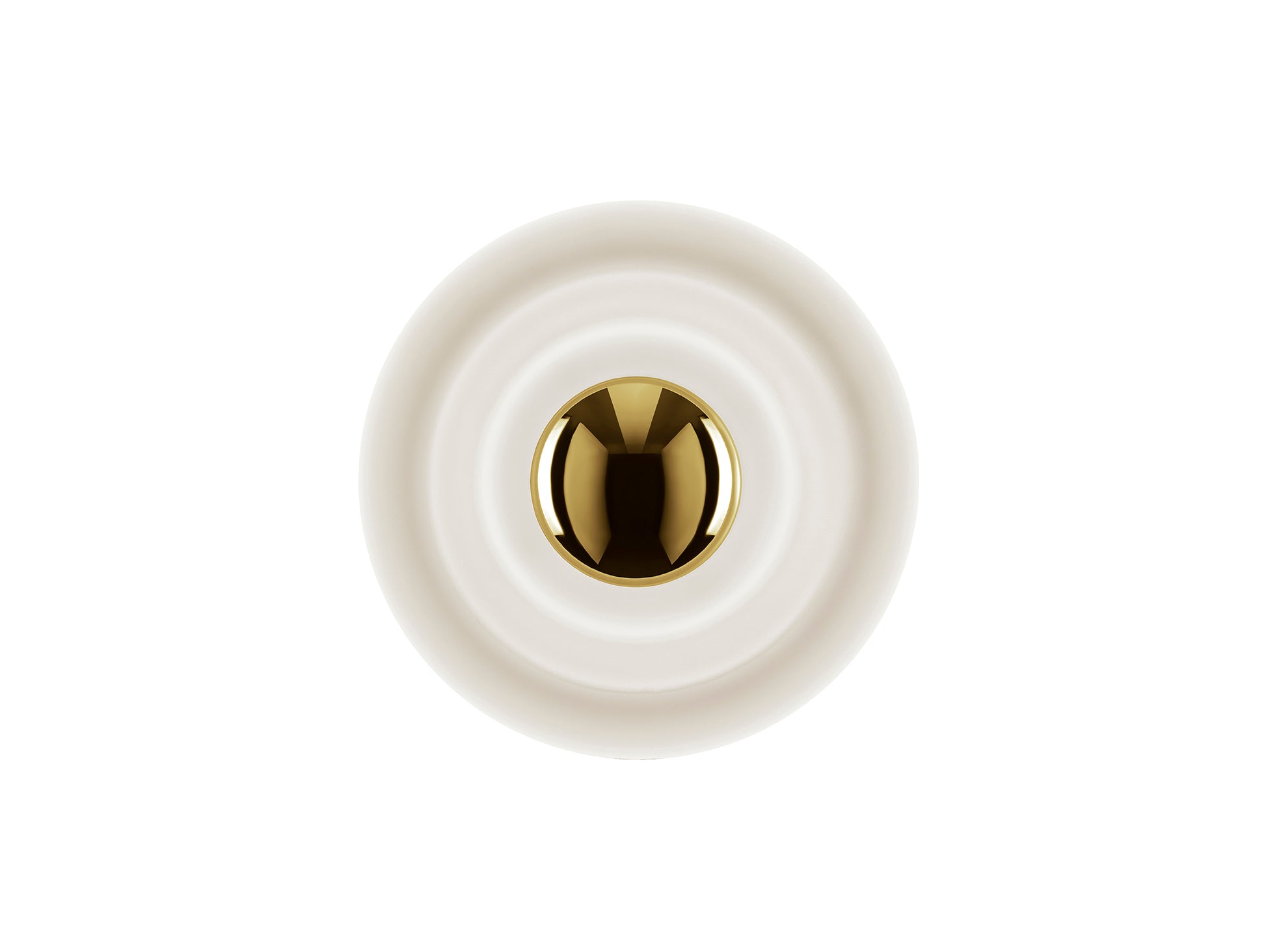 Press Mini Surface LED Wall Lamp (Frosted) by Tom Dixon - Gold Cap