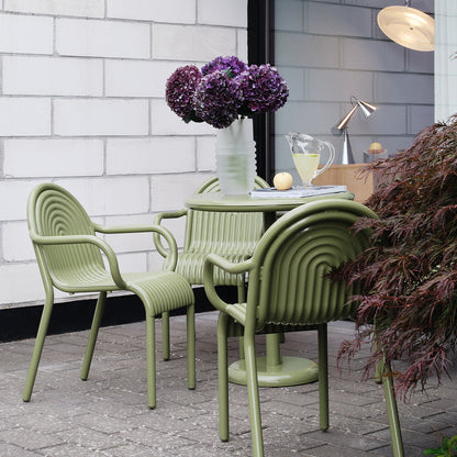 Groove Round Table by Tom Dixon - Moss