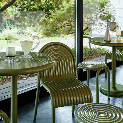 Groove Round Table by Tom Dixon - Moss