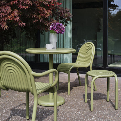 Groove Round Table by Tom Dixon - Moss