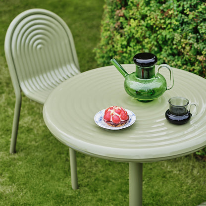 Groove Round Table by Tom Dixon - Moss