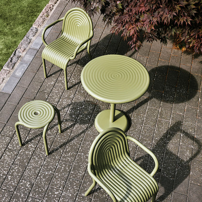 Groove Round Table by Tom Dixon - Moss