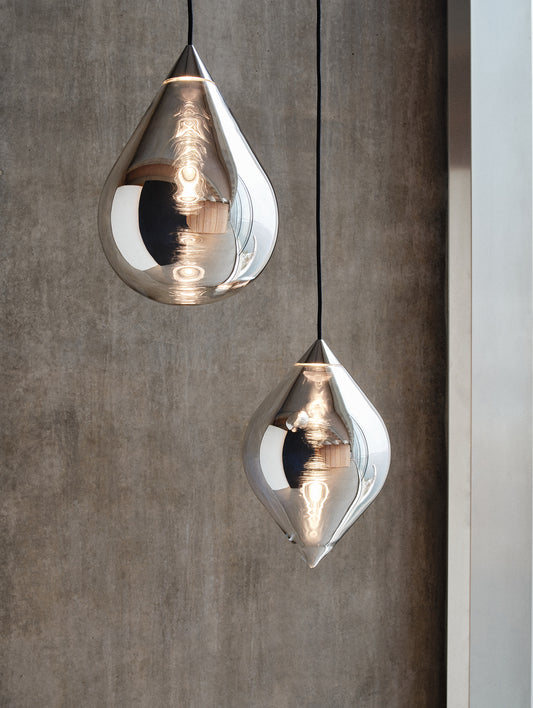 Flare Top Silver LED Pendant Light by Tom Dixon