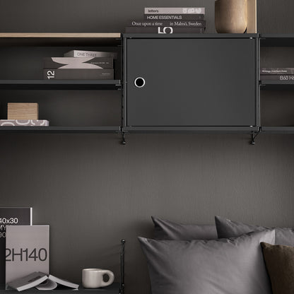 String System Cabinet with Swing Door by String - Dark Grey