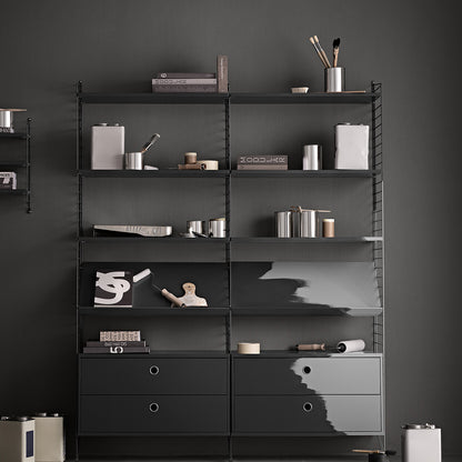 String System Magazine Shelf by String - Dark Grey