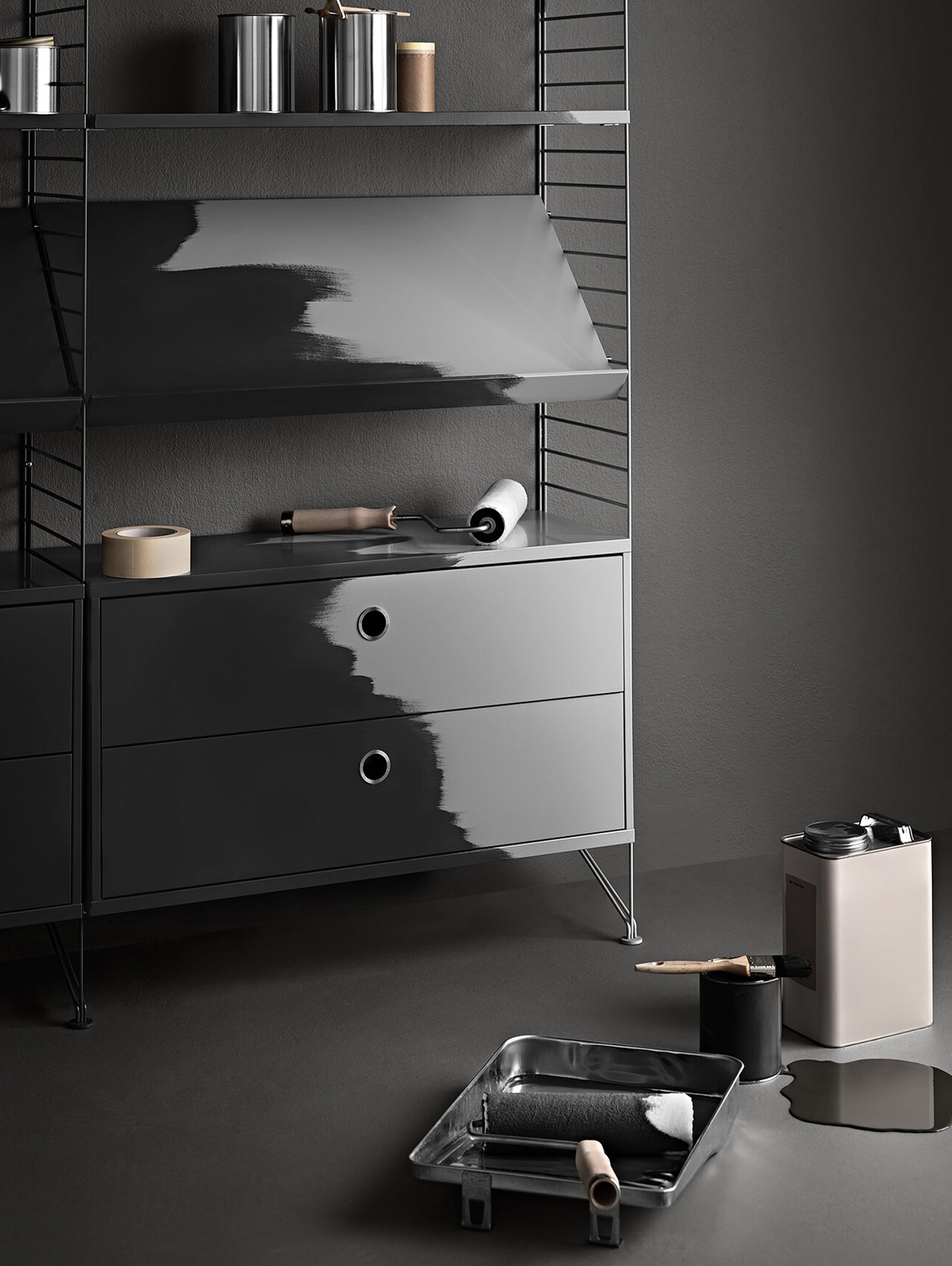 String System Magazine Shelf by String - Dark Grey