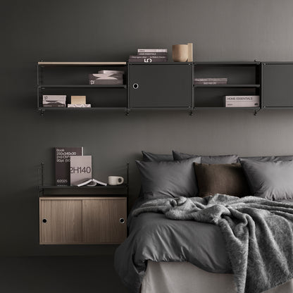 String System Cabinet with Sliding Doors by String - Oak
