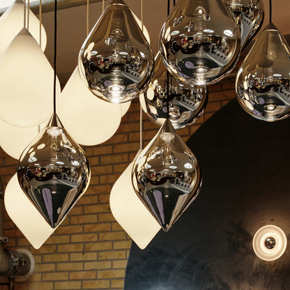 Flare Top Silver LED Pendant Light by Tom Dixon