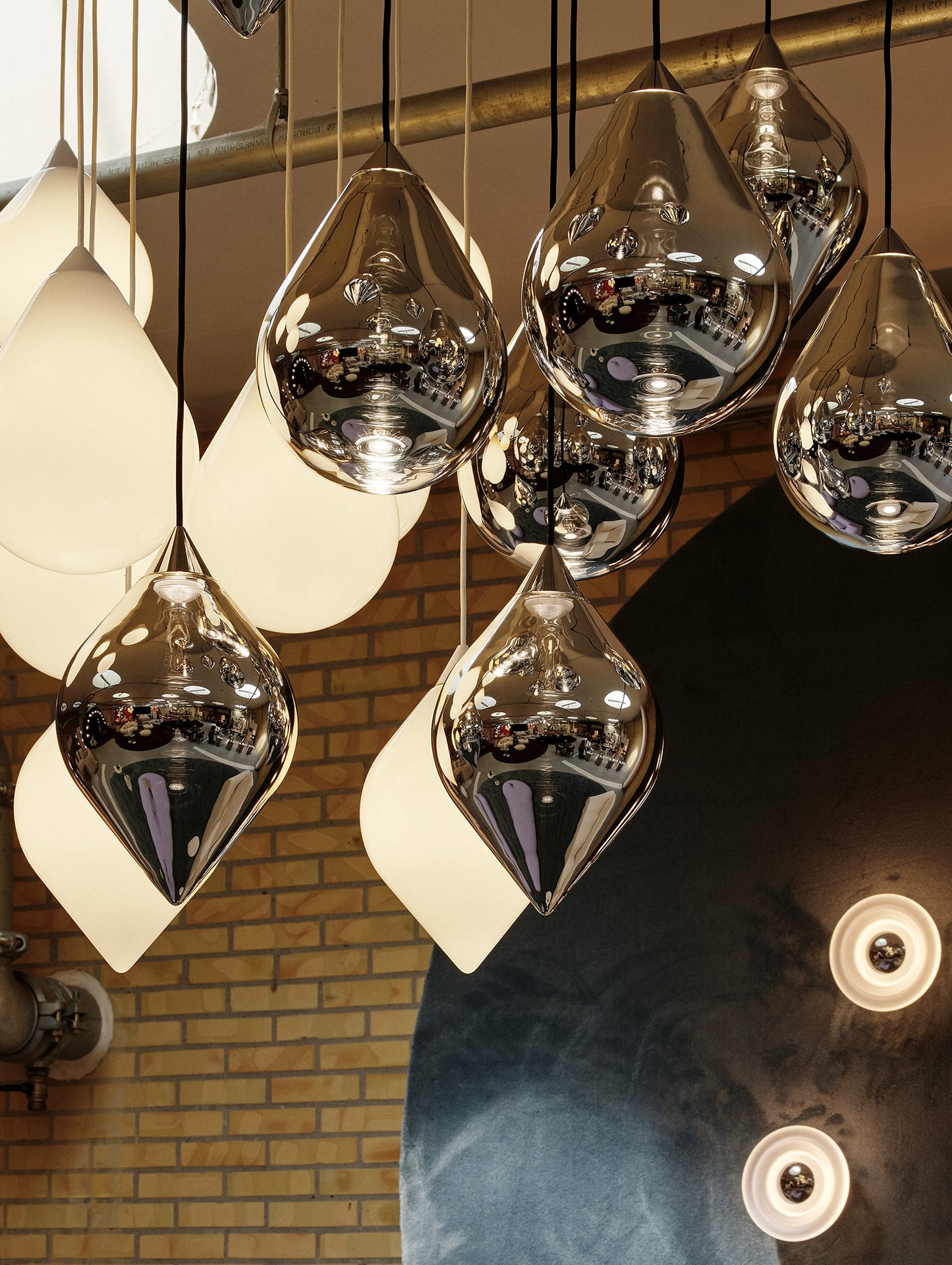 Flare Top Silver LED Pendant Light by Tom Dixon