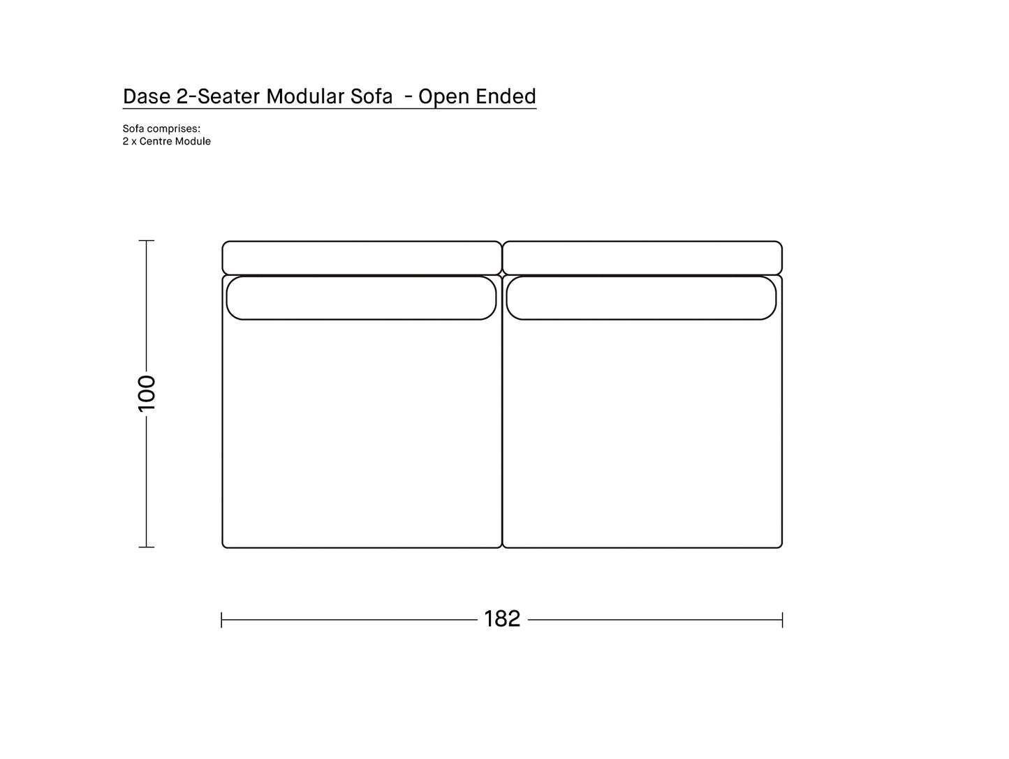 Dase 2-Seater Modular Sofa by Ferm Living - Open Ended