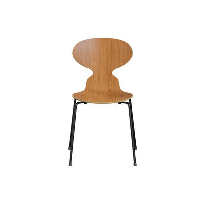 Ant Chair 4 Legs by Fritz Hansen - Natural Veneer Shell / Black Steel Base / Cherry