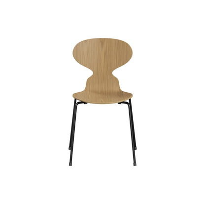 Ant Chair 4 Legs by Fritz Hansen - Natural Veneer Shell / Black Steel Base / Oak