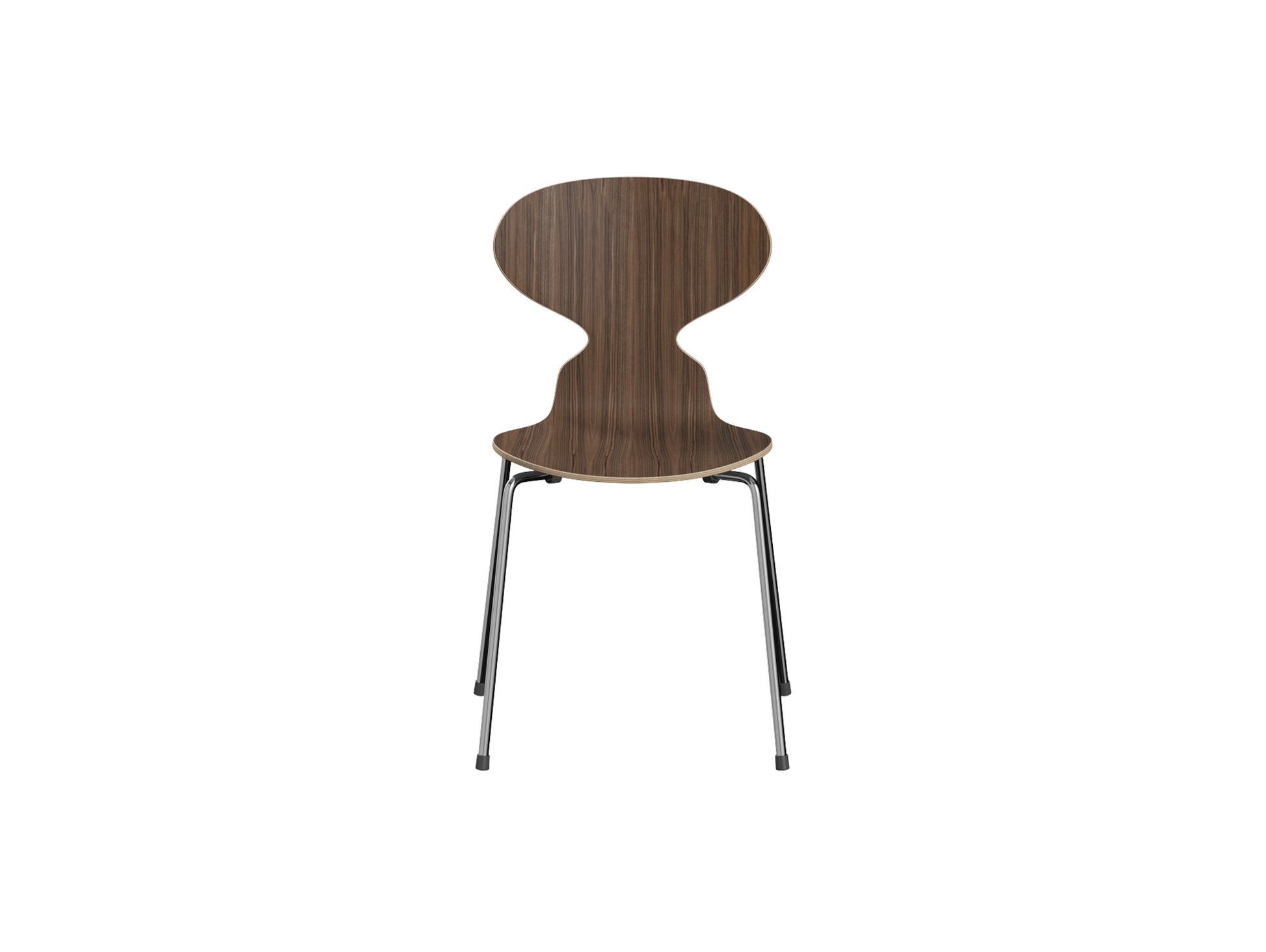 Ant Chair 4 Legs by Fritz Hansen - Natural Veneer Shell / Chromed Steel Base / Walnut