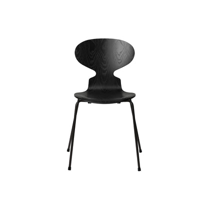 Ant Chair 4 Legs by Fritz Hansen - Coloured Ash Veneer Shell / Black Steel Base / Coloured Black