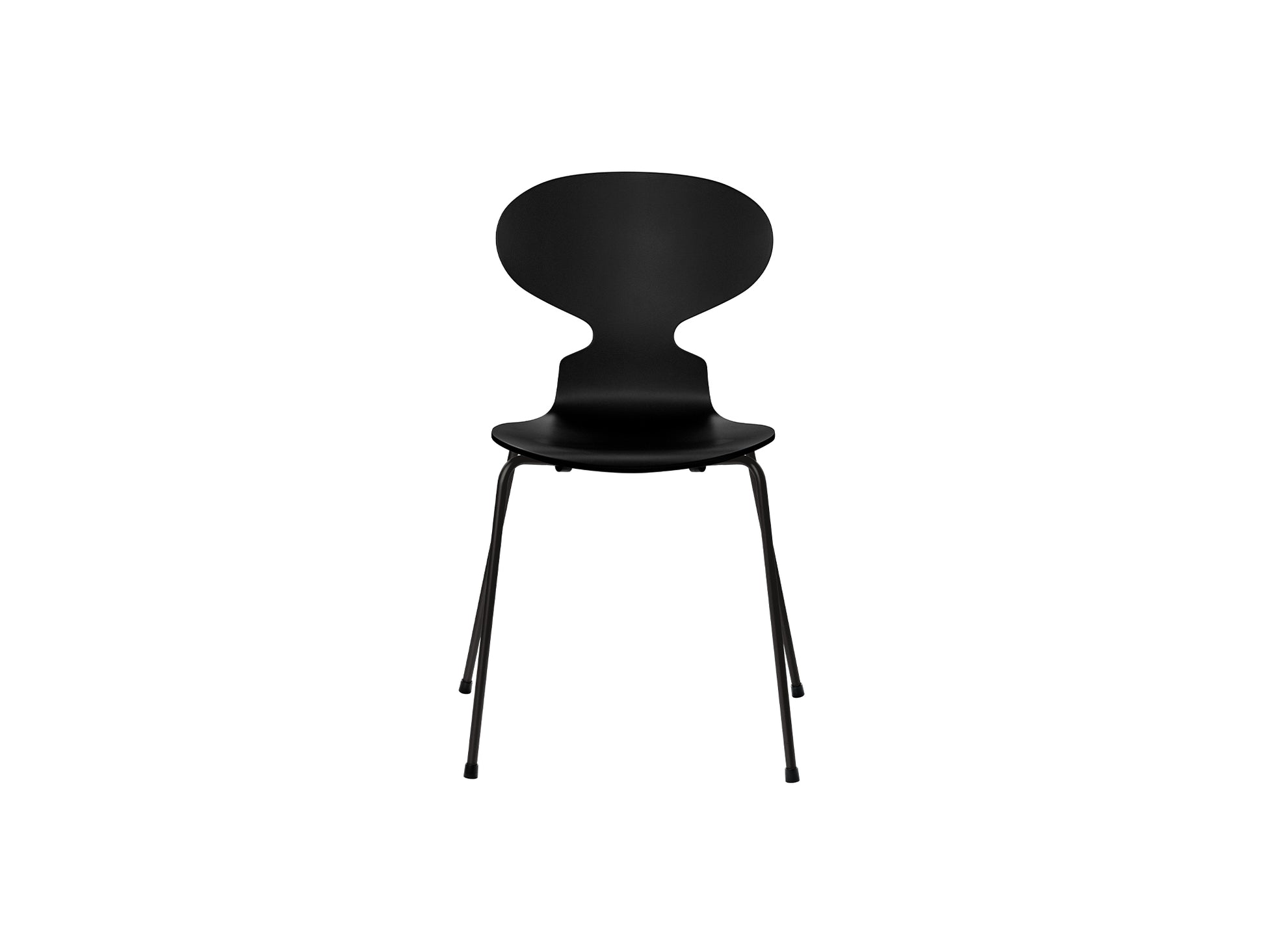 Ant Chair 4 Legs by Fritz Hansen - Lacquered Veneer Shell / Black Steel Base / Lacquered Black
