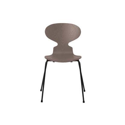 Ant Chair 4 Legs by Fritz Hansen - Coloured Ash Veneer Shell / Black Steel Base / Coloured Deep Clay