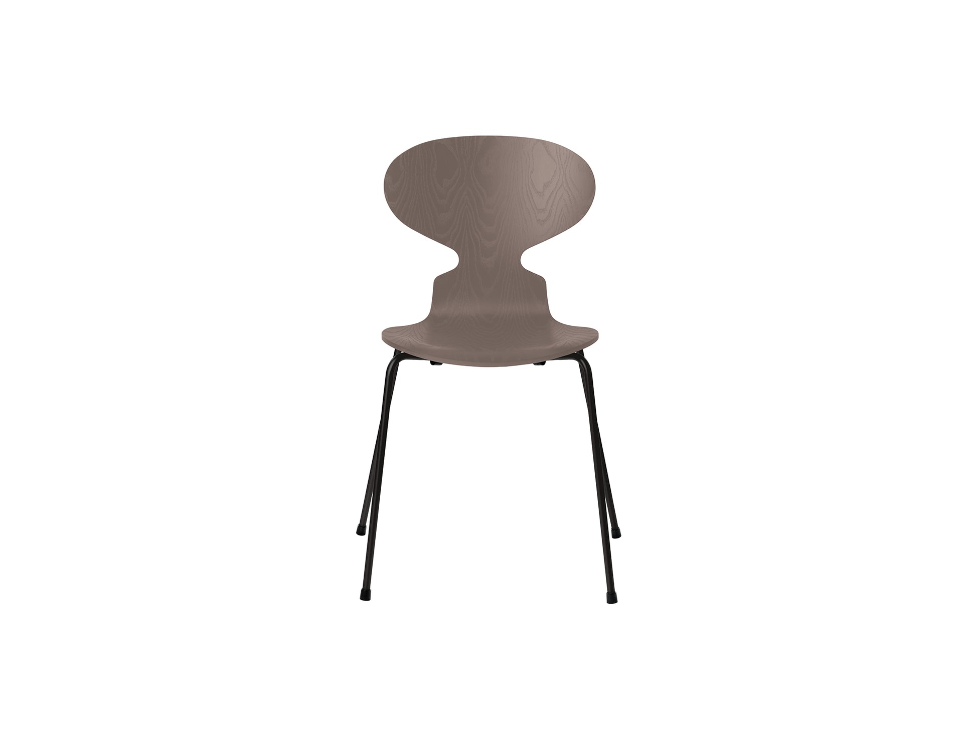 Ant Chair 4 Legs by Fritz Hansen - Coloured Ash Veneer Shell / Black Steel Base / Coloured Deep Clay