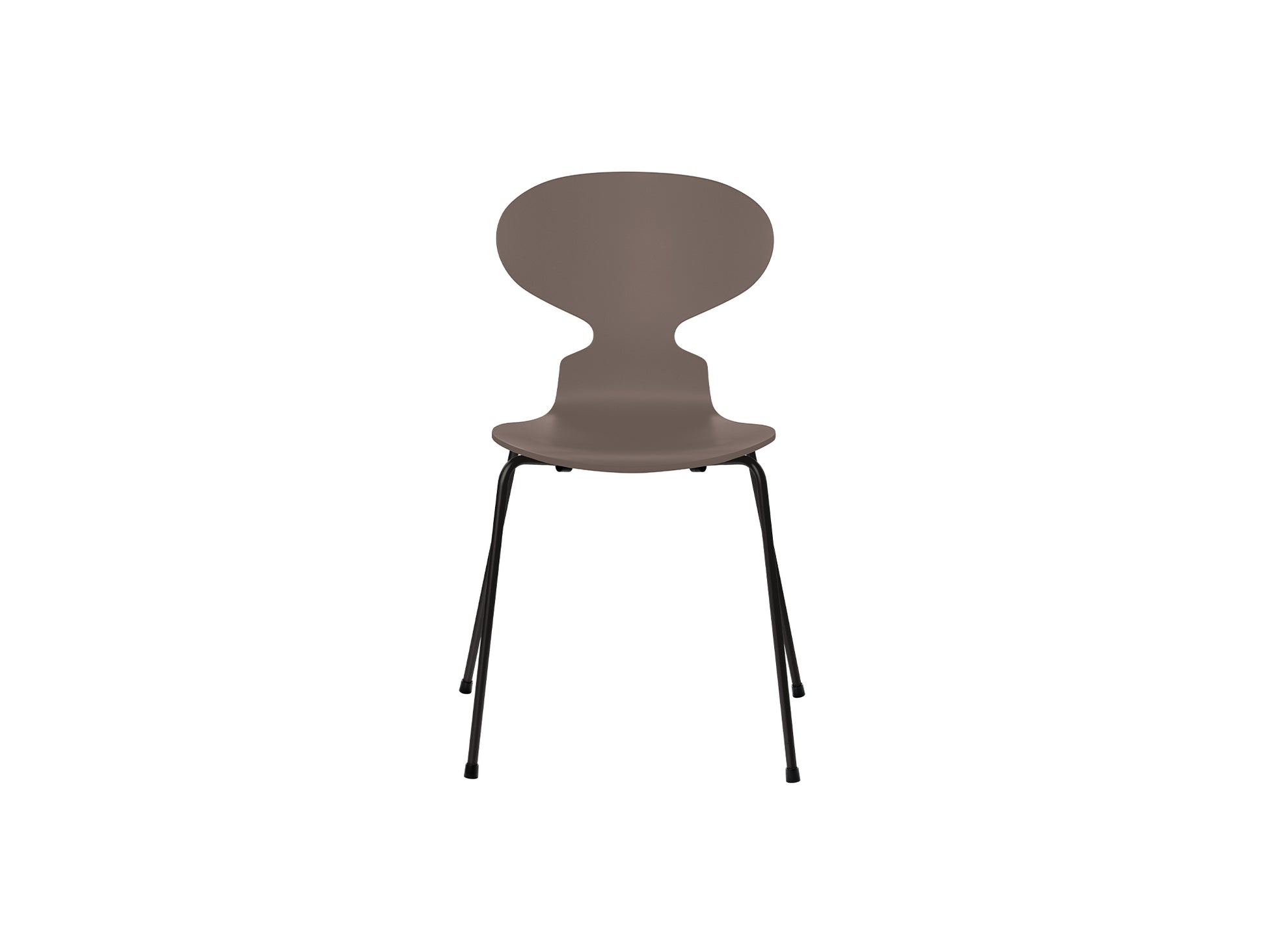Ant Chair 4 Legs by Fritz Hansen - Lacquered Veneer Shell / Black Steel Base / Lacquered Deep Clay