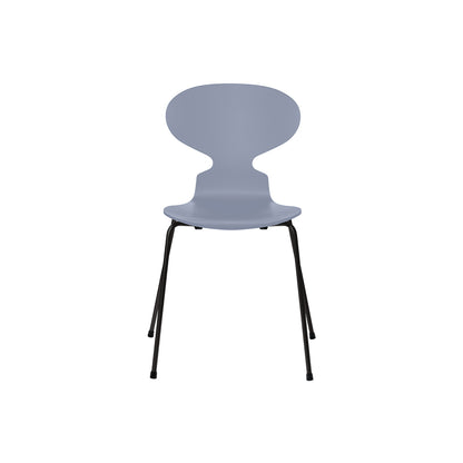 Ant Chair 4 Legs by Fritz Hansen - Lacquered Veneer Shell / Black Steel Base / Lacquered Lavender Blue