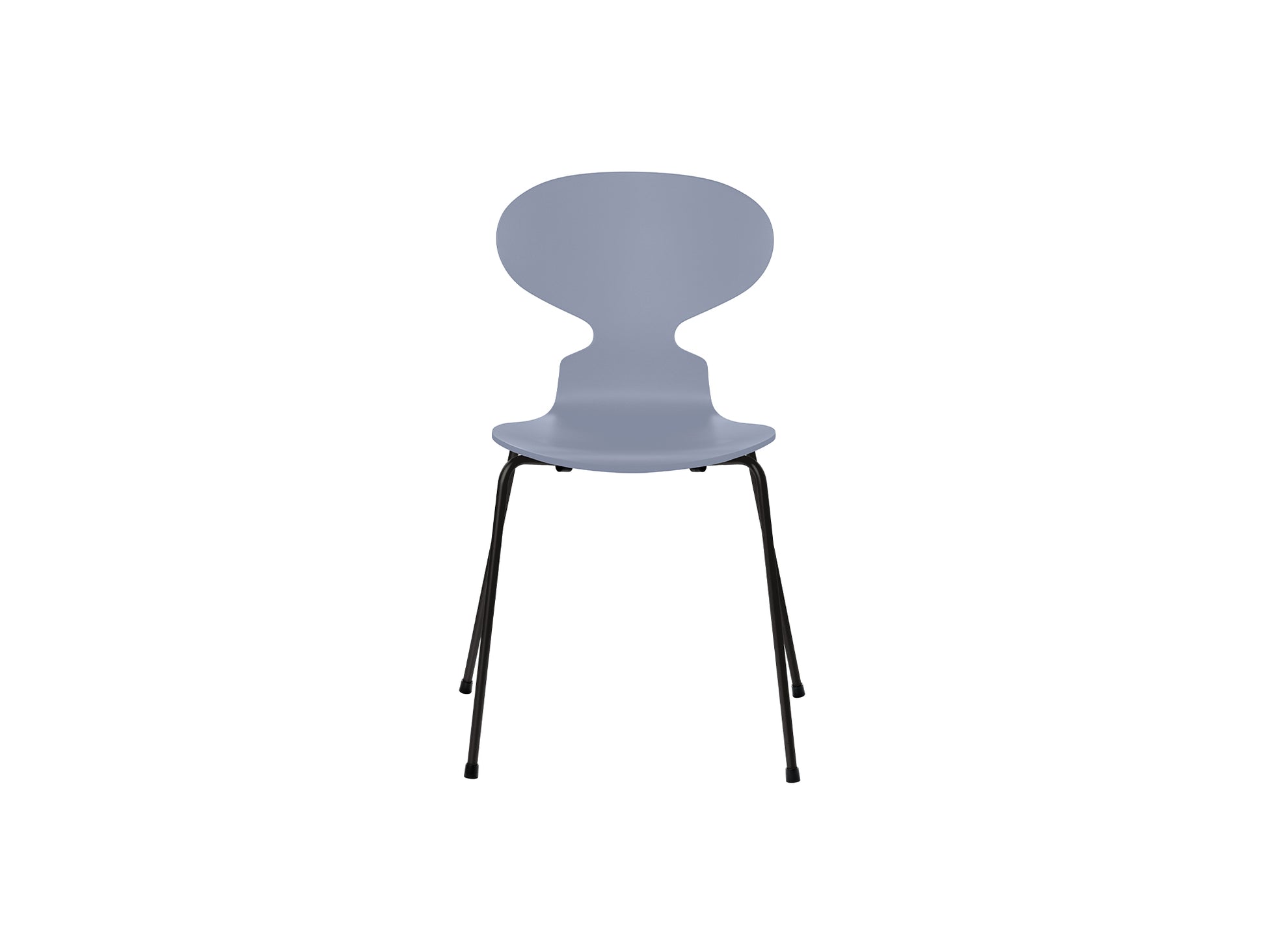 Ant Chair 4 Legs by Fritz Hansen - Lacquered Veneer Shell / Black Steel Base / Lacquered Lavender Blue