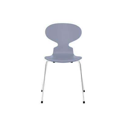 Ant Chair 4 Legs by Fritz Hansen - Lacquered Veneer Shell / Chromed Steel Base / Lacquered Lavender Blue