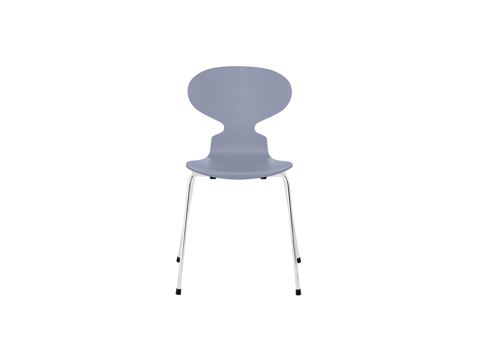 Ant Chair 4 Legs by Fritz Hansen - Lacquered Veneer Shell / Chromed Steel Base / Lacquered Lavender Blue