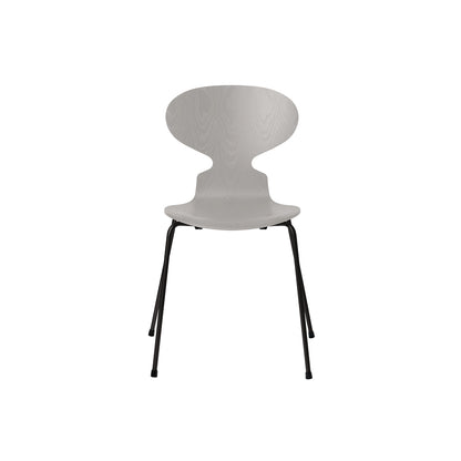 Ant Chair 4 Legs by Fritz Hansen - Coloured Ash Veneer Shell / Black Steel Base / Coloured Nine Grey