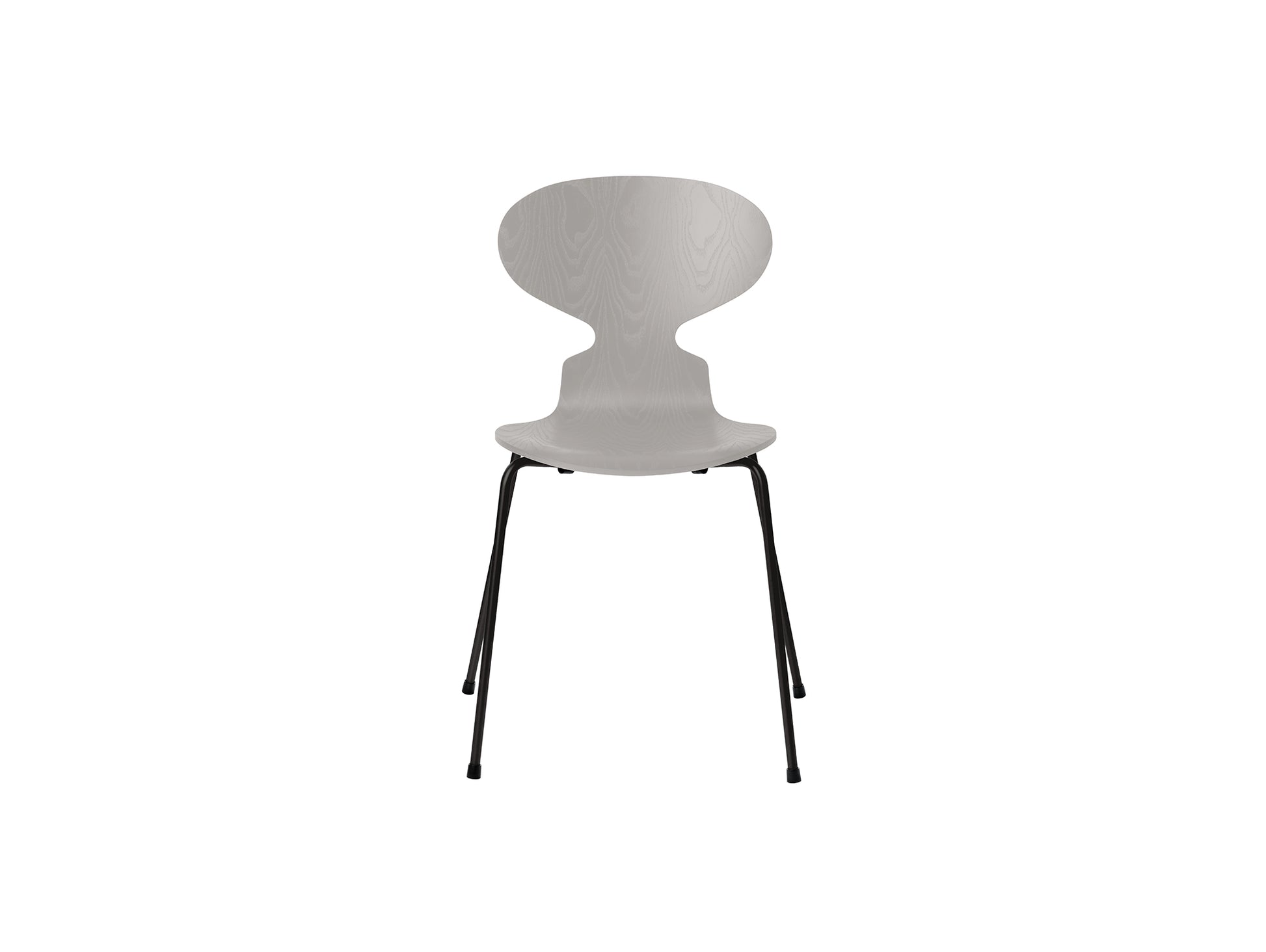 Ant Chair 4 Legs by Fritz Hansen - Coloured Ash Veneer Shell / Black Steel Base / Coloured Nine Grey