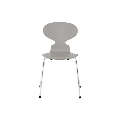 Ant Chair 4 Legs by Fritz Hansen - Lacquered Veneer Shell / Chromed Steel Base / Lacquered Nine Grey