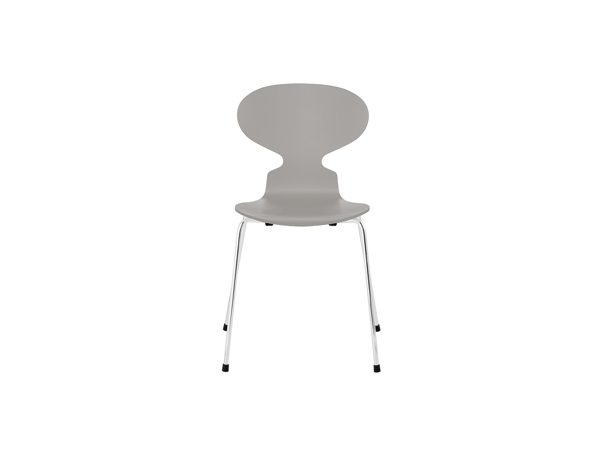 Ant Chair 4 Legs by Fritz Hansen - Lacquered Veneer Shell / Chromed Steel Base / Lacquered Nine Grey