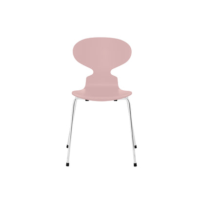Ant Chair 4 Legs by Fritz Hansen - Lacquered Veneer Shell / Chromed Steel Base / Lacquered Pale Rose