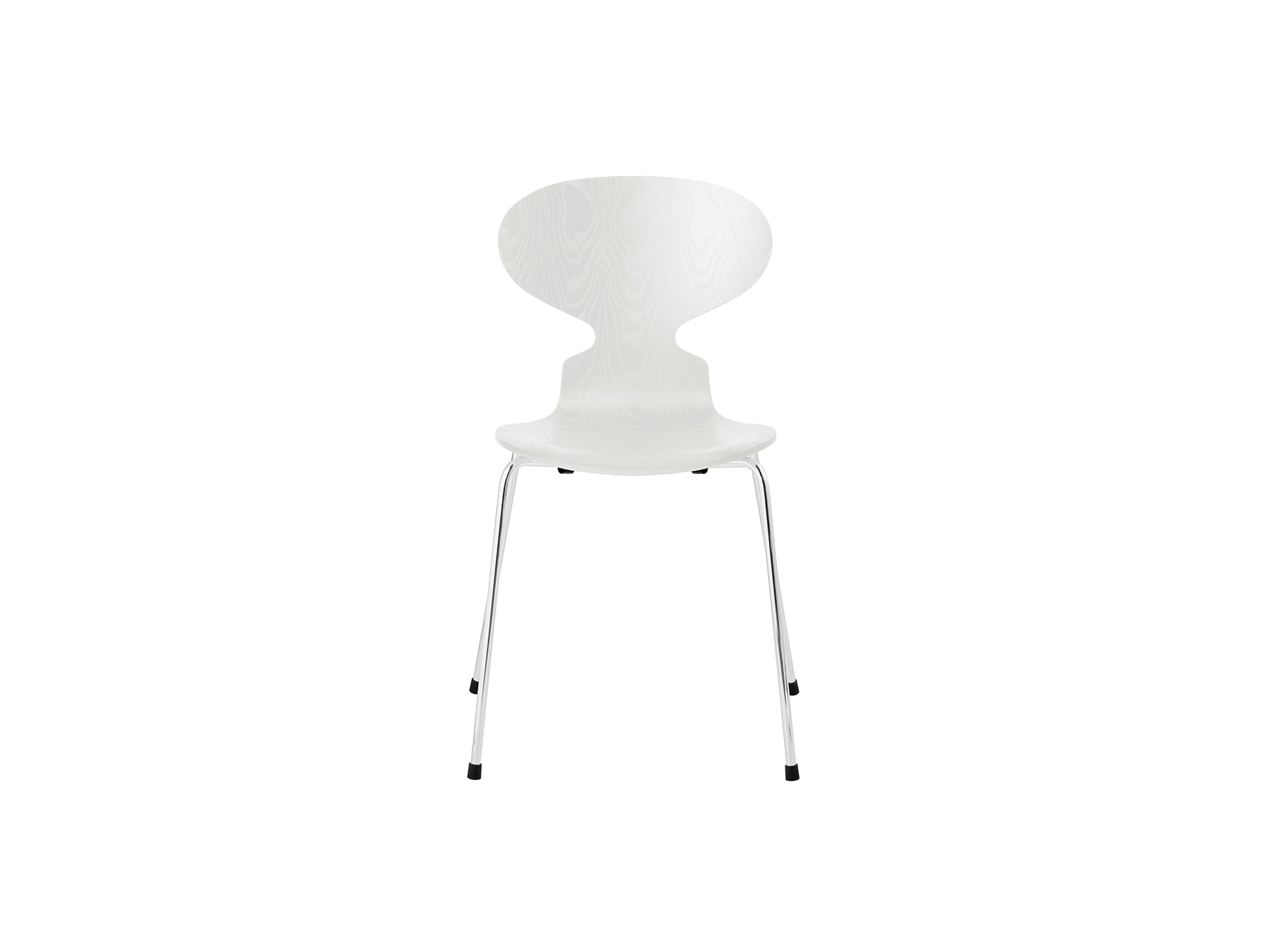 Ant Chair 4 Legs by Fritz Hansen - Coloured Ash Veneer Shell / Chromed Steel Base / Coloured White